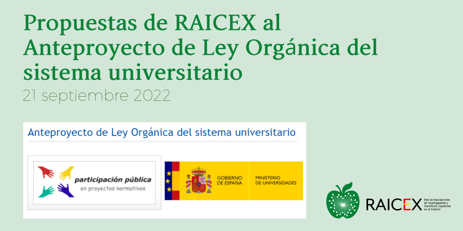 Propuestas De Raicex Al Anteproyecto De Ley Org Nica Del Sistema Universitario Raicex