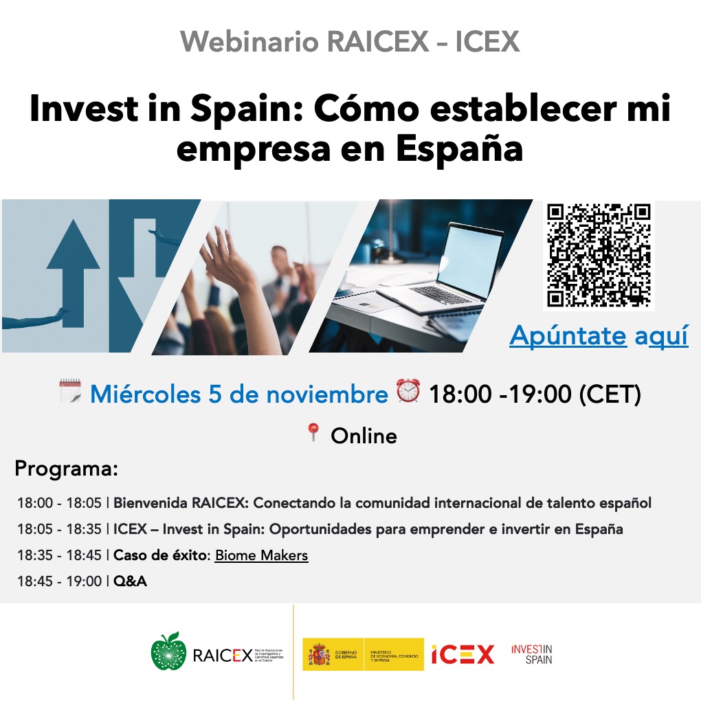 Webinario RAICEX – ICEX : Invest in Spain, ¿cómo establecer una empresa en España?